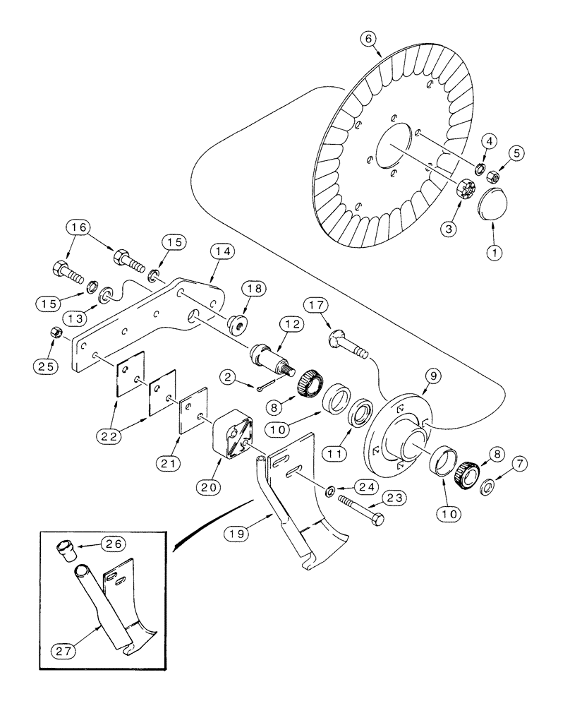 Схема запчастей Case IH 1200 - (L.50.F[04]) - NO-TIL COULTER, WITH LINKAGE & CUSHION SPRING, COULTER & KNIVES, 6R & 8R (BEFORE 01/2004) L - Field Processing