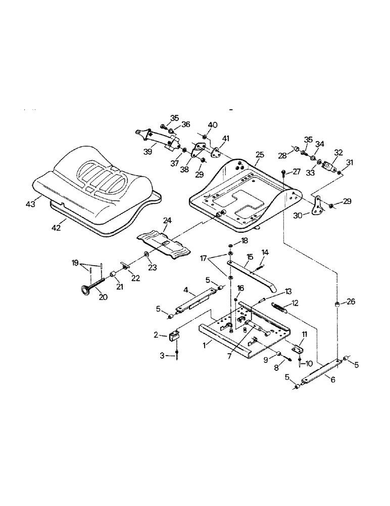 Схема запчастей Case IH CP-1400 - (01-26) - SEAT ASSEMBLY, SEAT CUSHION AND LATERAL ISOLATOR (10) - CAB