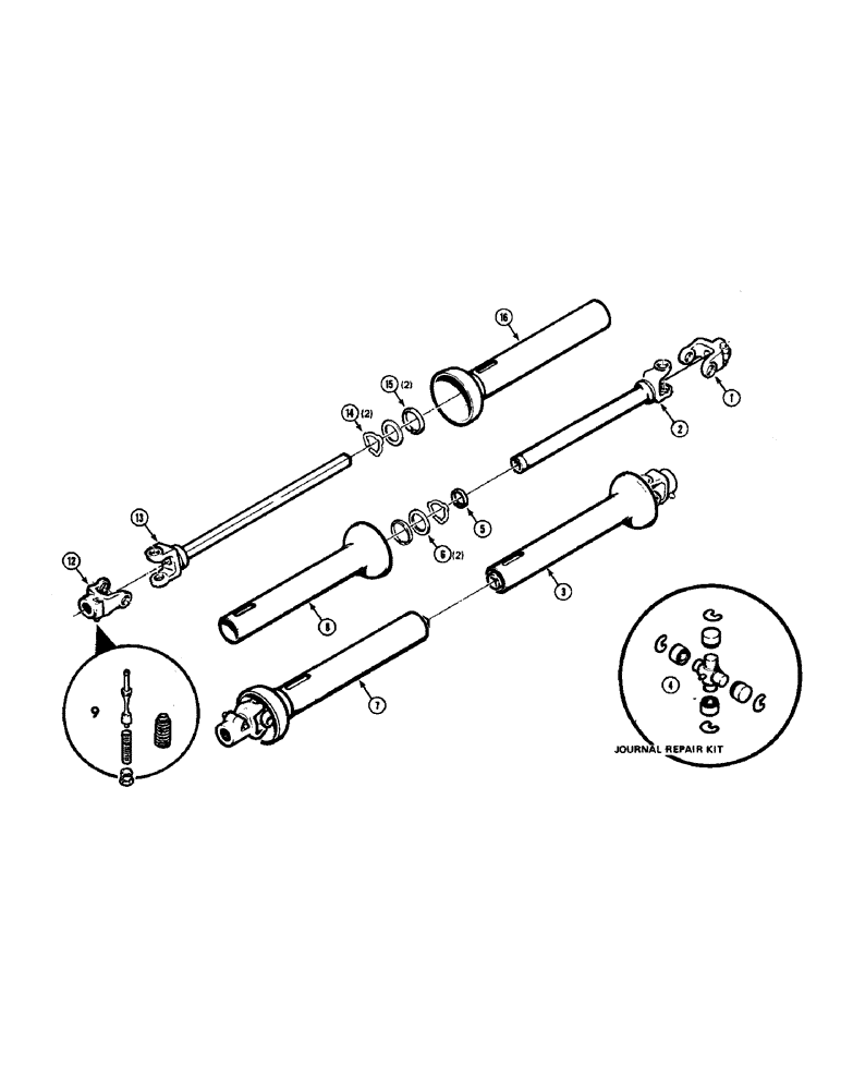 Схема запчастей Case IH 8440 - (22) - IMPLEMENT DRIVELINE, METAL SHIELDS Driveline