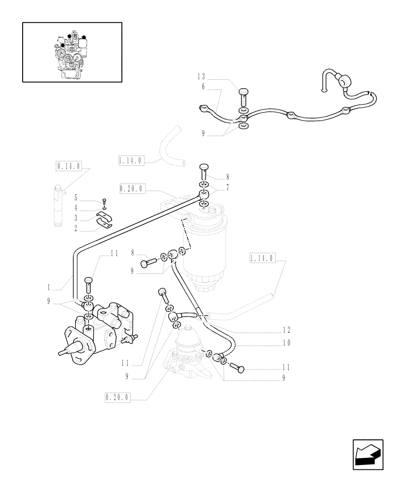 Схема запчастей Case IH JX1095N - (0.20.3) - FUEL SYSTEM (01) - ENGINE