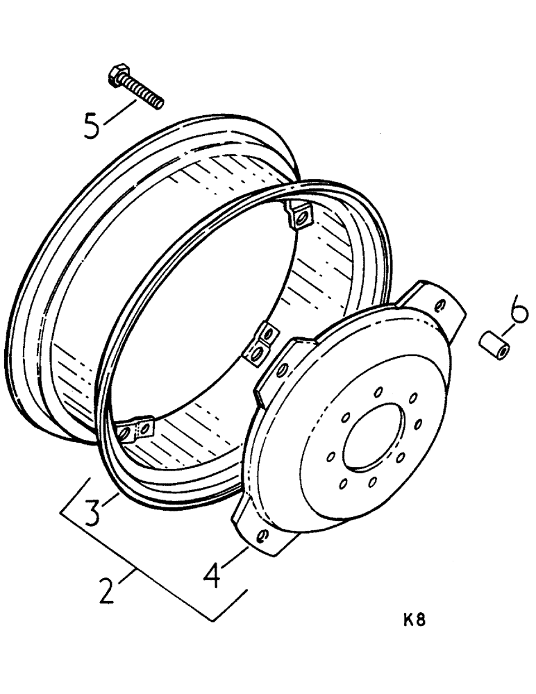 Схема запчастей Case IH 584 - (15-006) - FRONT WHEEL, 4-WHEEL DRIVE Wheels & Traction