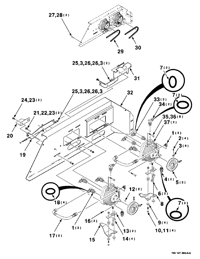 Схема запчастей Case IH 8825HP - (08-22) - HEADER DRIVE PUMP ASSEMBLY, SERIAL NUMBER CFH127600 AND LATER (08) - HYDRAULICS