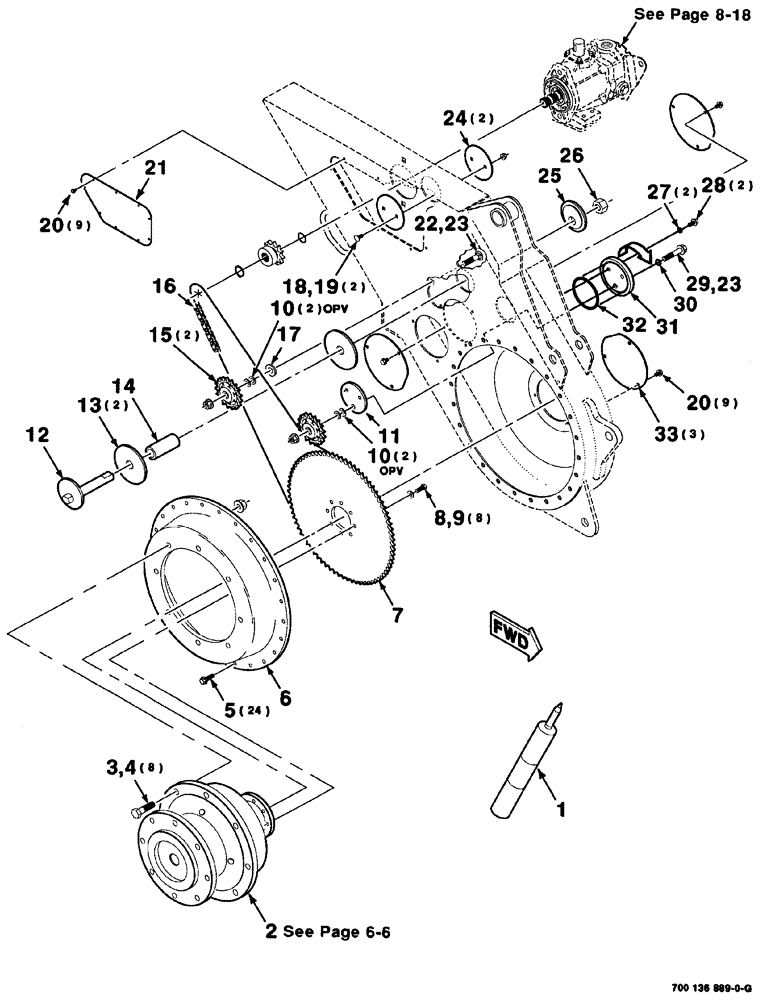 Схема запчастей Case IH 8880 - (06-004) - CHAIN CASE AND AXLE ASSEMBLY - RIGHT (14) - MAIN GEARBOX & DRIVE