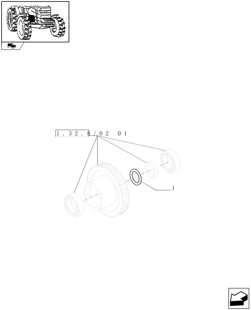 Схема запчастей Case IH PUMA 180 - (1.32.8/02[03]) - (VAR.004-481) 150 L/MIN PUMP W/EDC - SHIMS (03) - TRANSMISSION