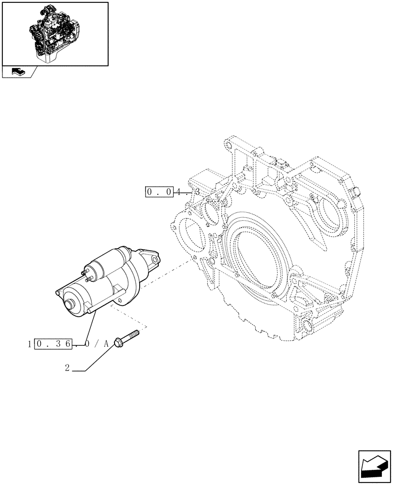 Схема запчастей Case IH F4GE9484A J601 - (0.36.0) - STARTER MOTOR (504028114-504036933) 