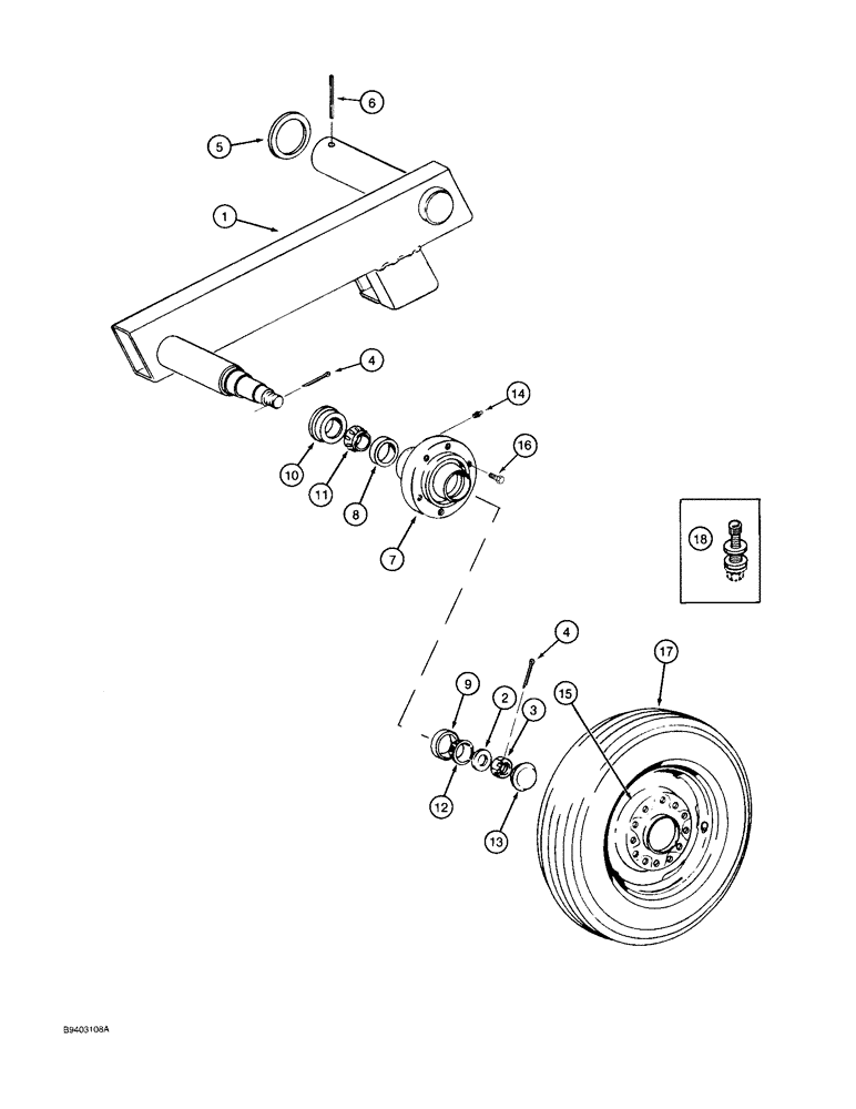 Схема запчастей Case IH 7100 - (9-152) - TRANSPORT WHEEL AND AXLE, ENDWISE TRANSPORT (09) - CHASSIS/ATTACHMENTS