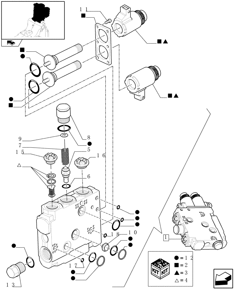 Схема запчастей Case IH MAXXUM 130 - (1.82.7/ H) - ELECTRONIC DRIFT CONTROL VALVE ELEMENT - BREAKDOWN (07) - HYDRAULIC SYSTEM