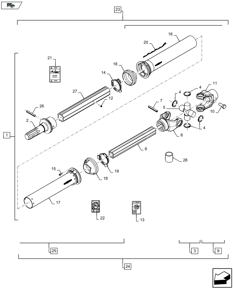 Схема запчастей Case IH LB424R - (31.201.050) - POWER TAKE-OFF, REAR - C136 (31) - IMPLEMENT POWER TAKE OFF