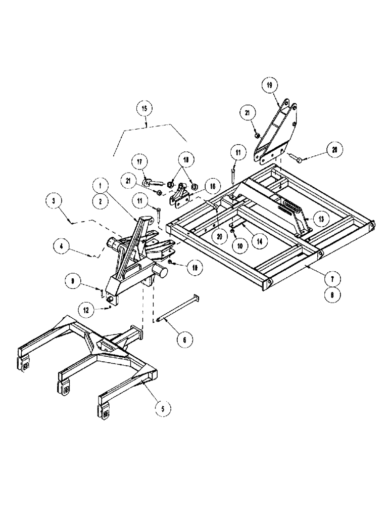 Схема запчастей Case IH CONCORD - (B12) - WING FRAME, 2010, 2012 THREE RANK 