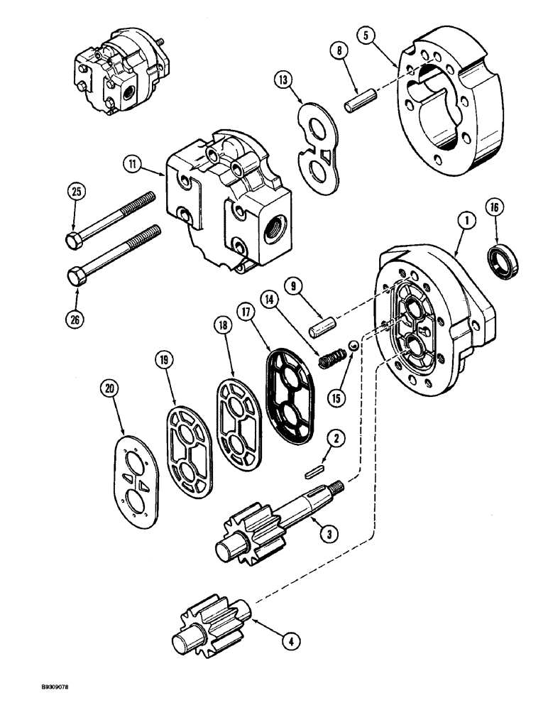 Схема запчастей Case IH 900 - (8-144) - BLOWER HYDRAULIC PUMP, 142482C91, 1OOO RPM PTO (08) - HYDRAULICS