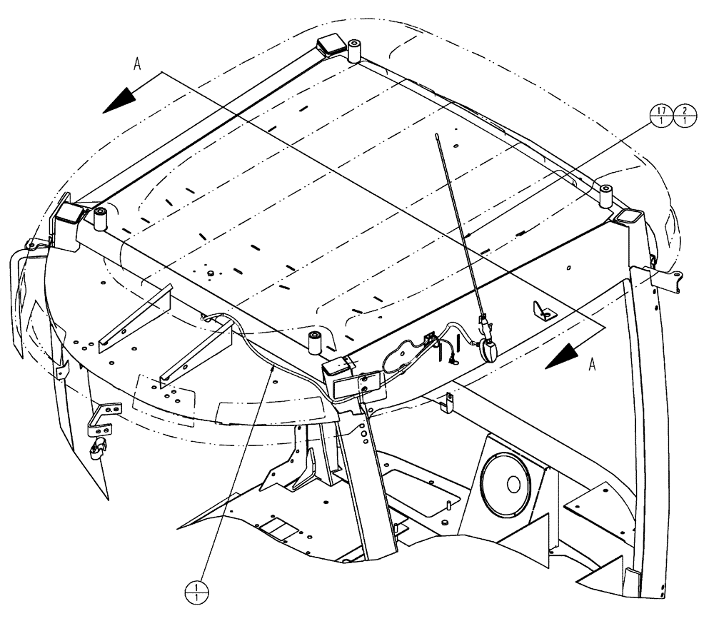 Схема запчастей Case IH FLX3510 - (01-023[01]) - SPEAKER GROUP (10) - CAB