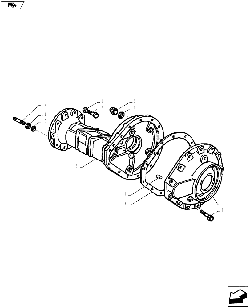 Схема запчастей Case IH FARMALL 75A - (27.100.01) - AXLE HOUSING - REAR (27) - REAR AXLE SYSTEM