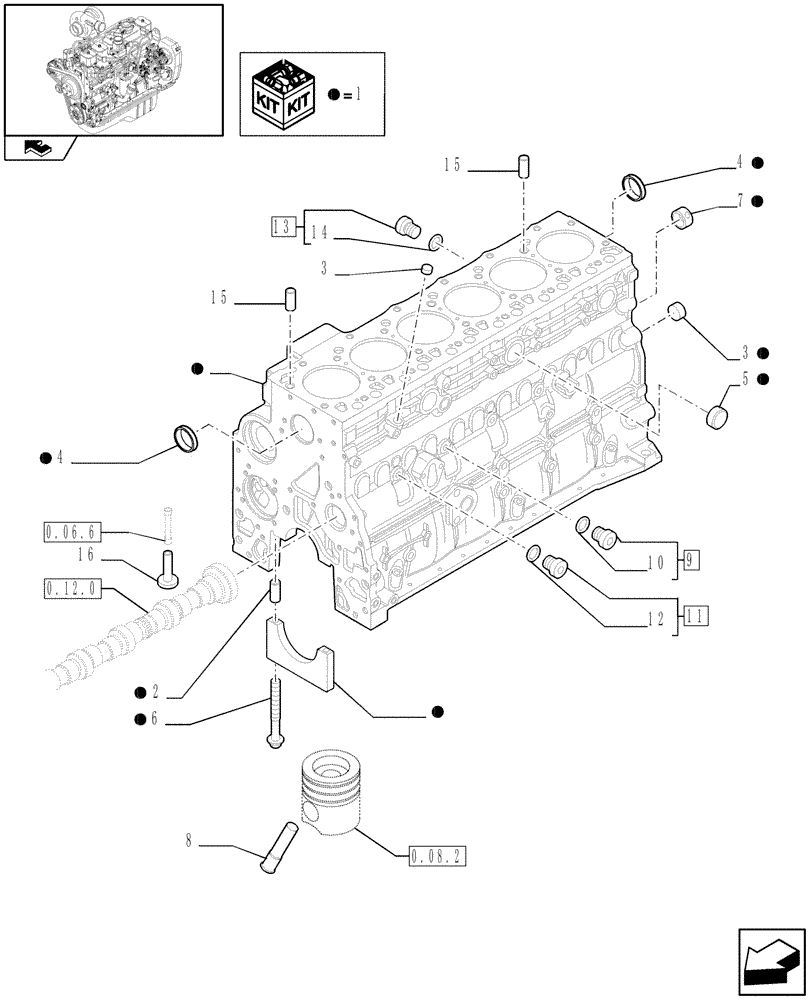 Схема запчастей Case IH F4GE9684B J604 - (0.04.0[01]) - CRANKCASE (2852304) 