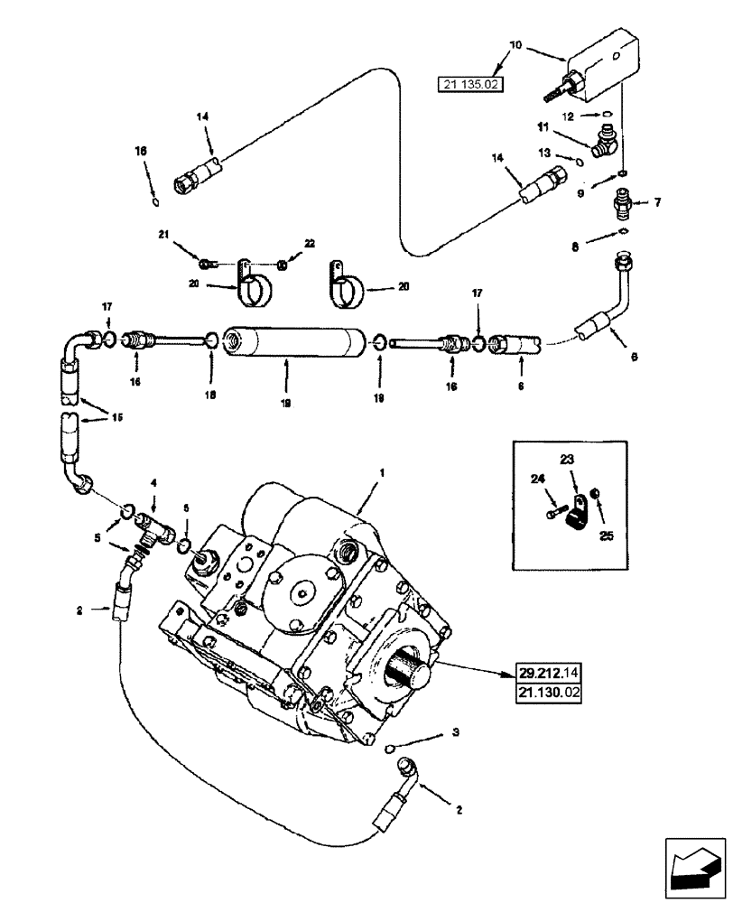 Схема запчастей Case IH 2577 - (21.135.01) - HYDRAULICS - FOOT-N-INCH VALVE (21) - TRANSMISSION