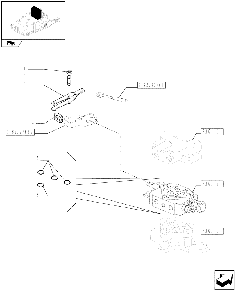 Схема запчастей Case IH FARMALL 85C - (1.82.7/03[02]) - 1 REAR REMOTE VALVE FOR MID-MOUNT AND MDC - RINGS (VAR.331107) (07) - HYDRAULIC SYSTEM