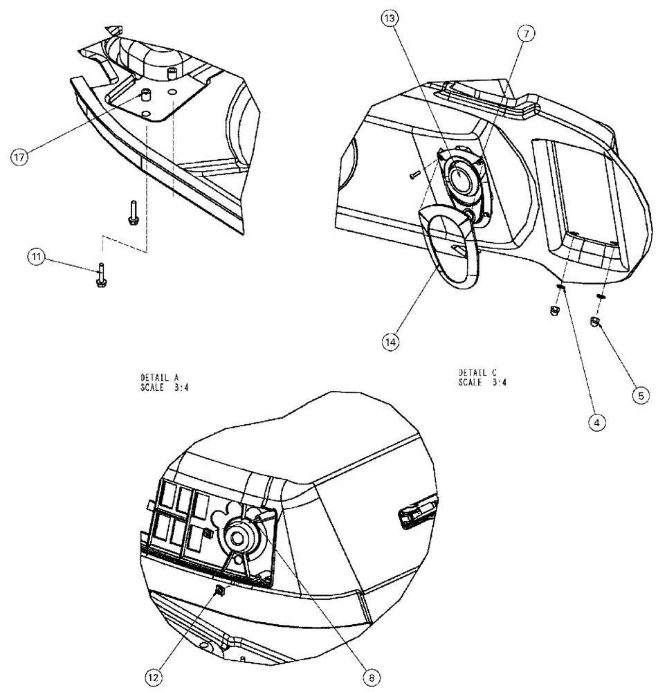 Схема запчастей Case IH SPX4260 - (01-001[02]) - CONSOLE ASSEMBLY, OVERHEAD Cab Interior