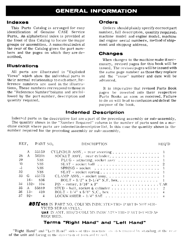 Схема запчастей Case IH B-SERIES - (01A) - GENERAL INFORMATION 