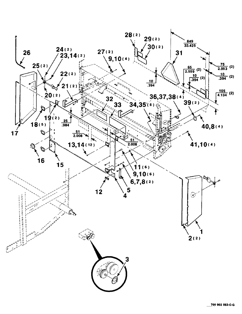 Схема запчастей Case IH 8465T - (9-76) - MESH WRAP KIT, SHIELDS AND DECAL ASSEMBLIES, SERIAL NUMBER CFH0073011 THROUGH CFH0073271 Decals & Attachments