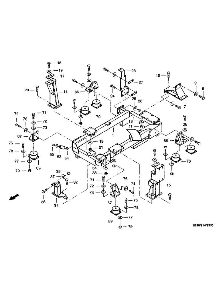 Схема запчастей Case IH 8790 - (038) - ENGINE SYSTEM, ENGINE MOUNTING (10) - ENGINE