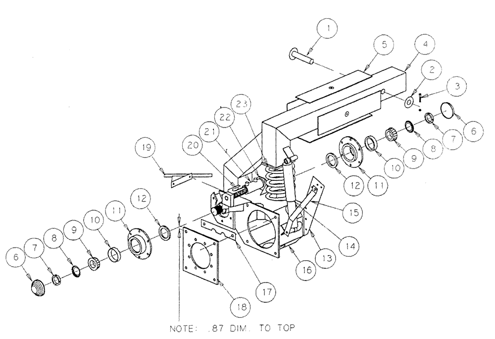 Схема запчастей Case IH PATRIOT - (04-002) - REAR STRUT ASSEMBLY (S/N 06920109 TO) Suspension & Frame