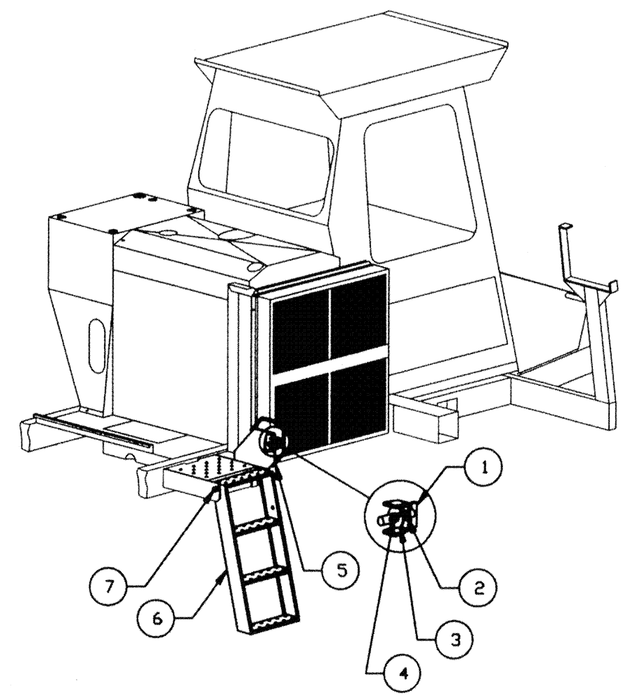 Схема запчастей Case IH PATRIOT XL - (04-005) - LADDER ASSEMBLY - R.H. SIDE Suspension & Frame