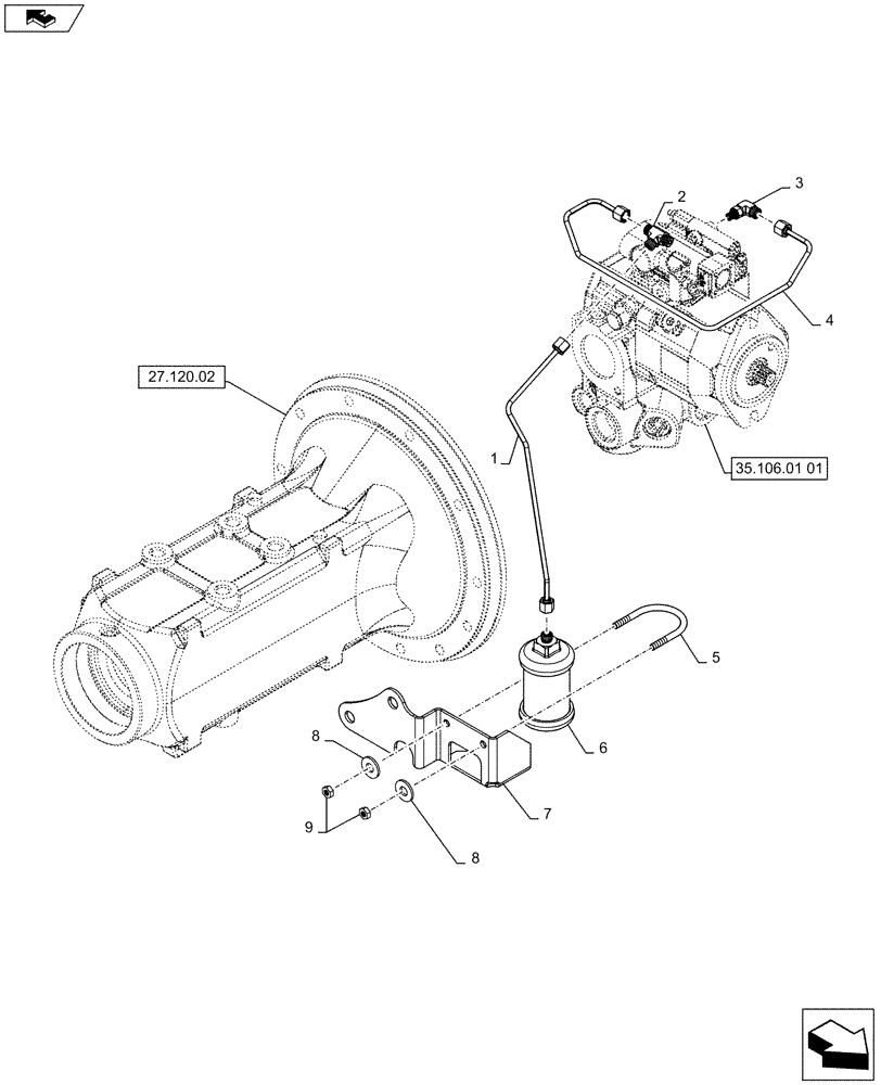 Схема запчастей Case IH PUMA 160 - (35.132.02) - RESOUNDING FILTER, LOAD SENSE - PUMA 160 - D7113 (35) - HYDRAULIC SYSTEMS