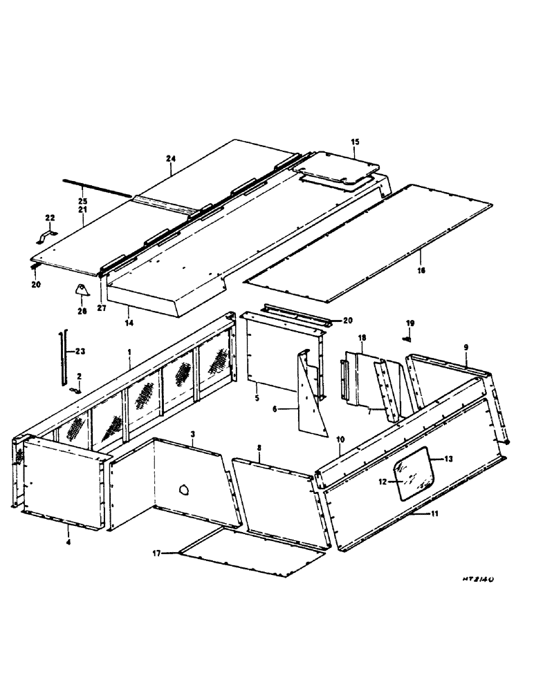 Схема запчастей Case IH 1460 - (17-146) - GRAIN TANK EXTENSION COVER Mounted Equipment