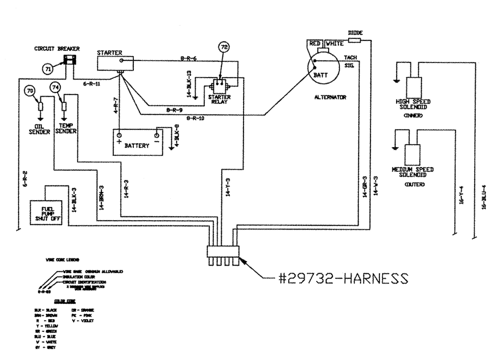 Схема запчастей Case IH PATRIOT XL - (12-004[02]) - WIRING SCHEMATIC - CAB, ENGINE AND VALVE WIRING - ENGINE (06) - ELECTRICAL