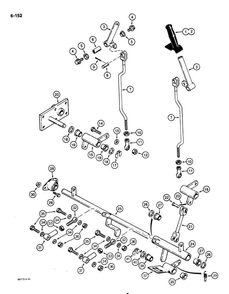 Схема запчастей Case IH 1818 - (6-152) - LOADER CONTROLS (06) - POWER TRAIN