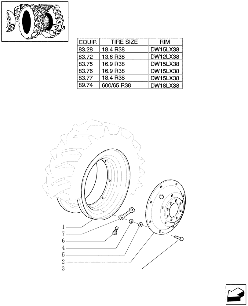 Схема запчастей Case IH MXU115 - (83.00[01]) - DRIVE WHEELS (11) - WHEELS/TRACKS