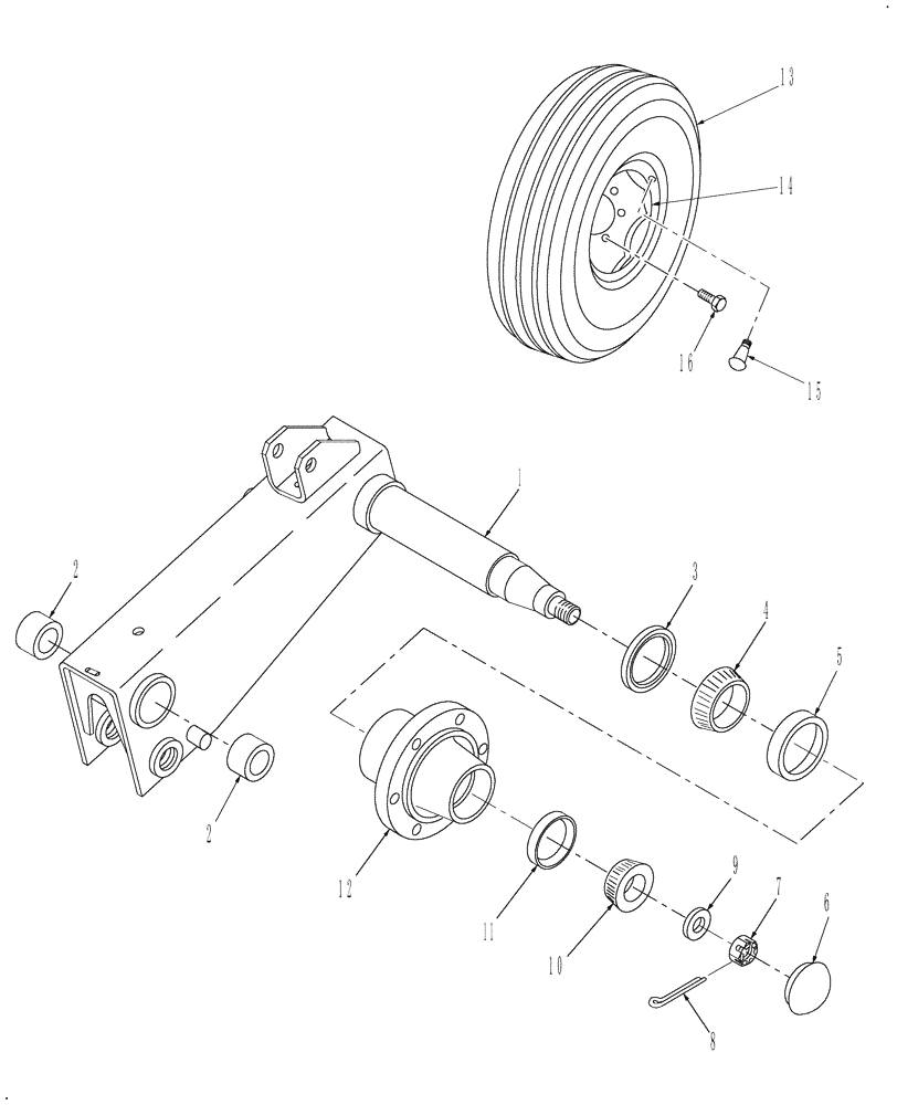 Схема запчастей Case IH DCX131F - (11.01) - HUB, SPINDLE & TIRES (11) - WHEELS