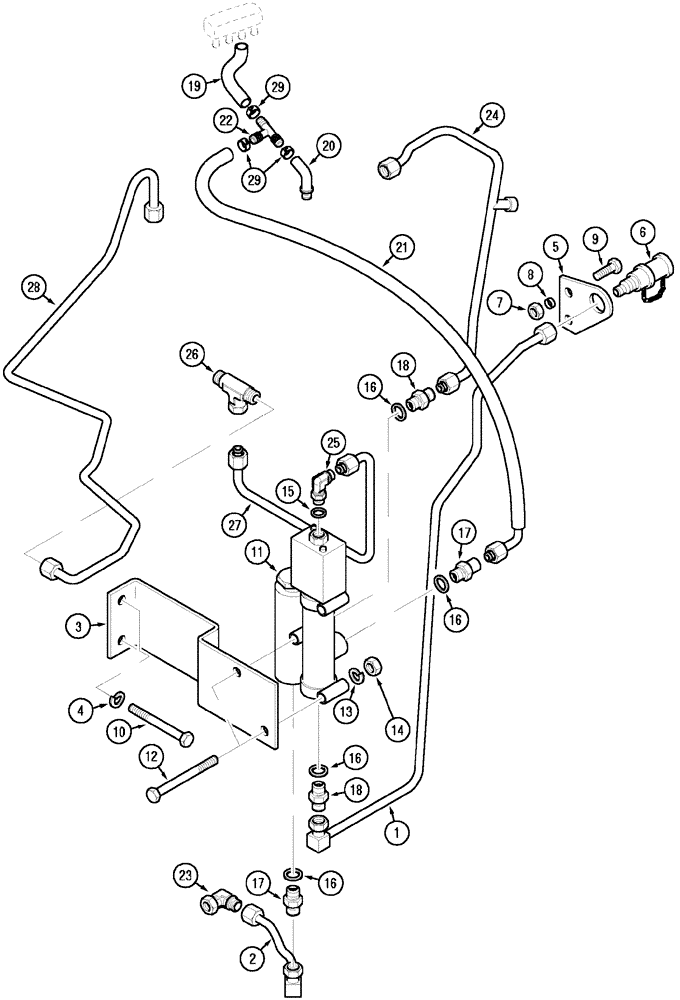 Схема запчастей Case IH C70 - (08-27) - HYDRAULIC TRAILER BRAKE CIRCUIT (08) - HYDRAULICS