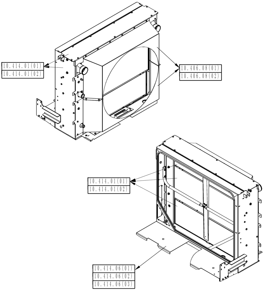 Схема запчастей Case IH 7010 - (10.000.00[04C]) - SECTION INDEX - COOLER BOX (10) - ENGINE