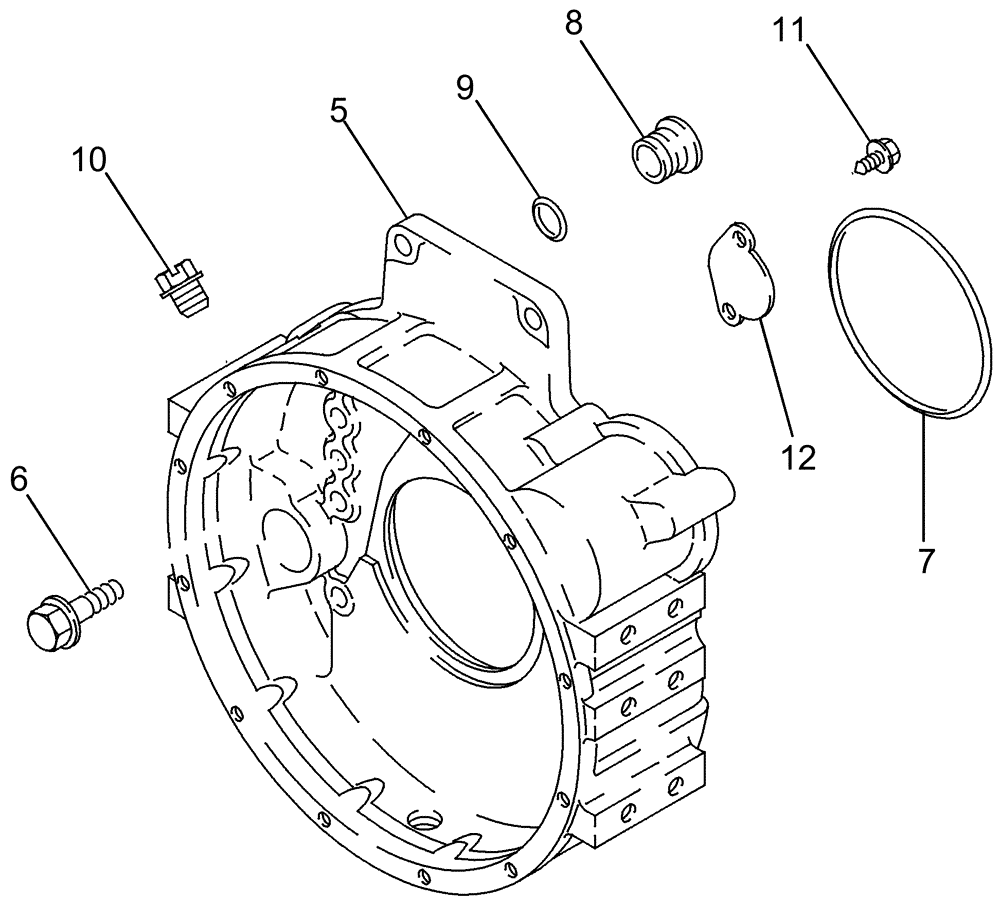 Схема запчастей Case IH FLX3020 - (02-16) - FLYWHEEL AND BACKING PLATE (01) - ENGINE