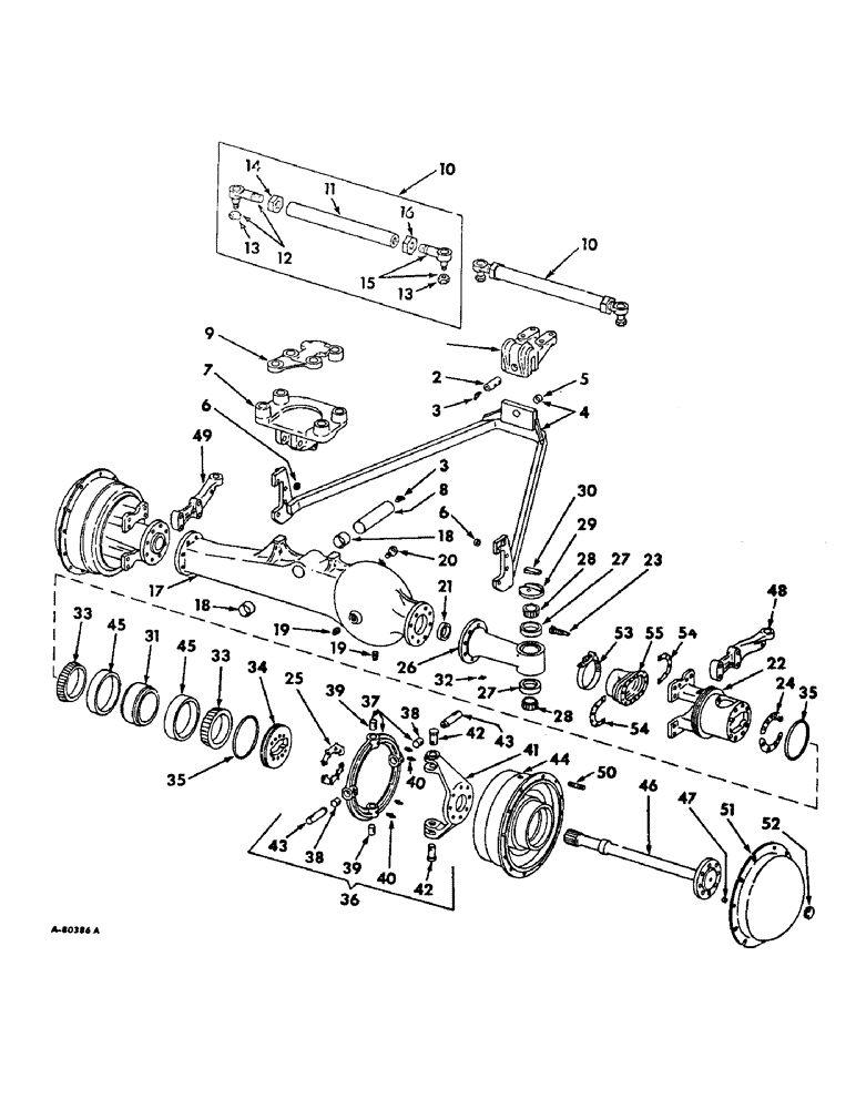 Схема запчастей Case IH 2706 - (B-23) - POWER TRAIN, FRONT AXLE AND CONNECTIONS, FARMALL TRACTORS WITH ALL WHEEL DRIVE (03) - POWER TRAIN