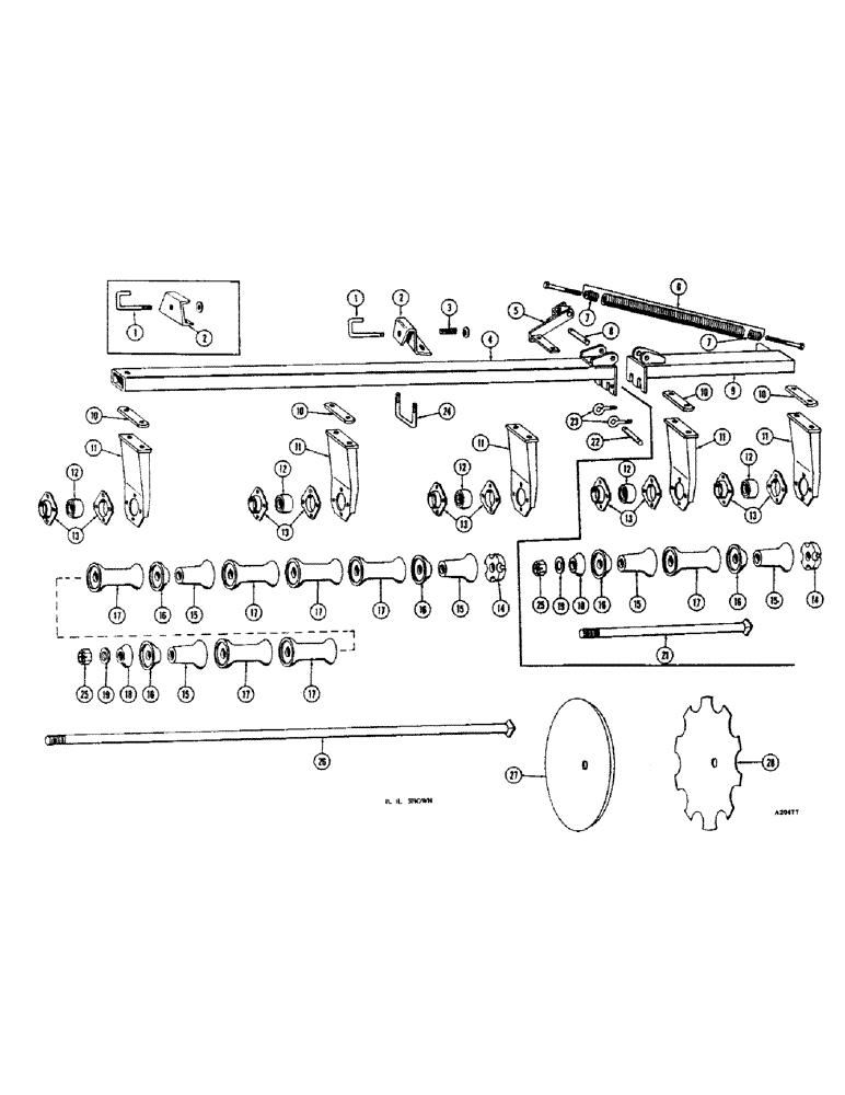 Схема запчастей Case IH WB-SERIES - (58) - REAR GANG WB219 WING MODEL, 9-5/16 INCH SPACING 