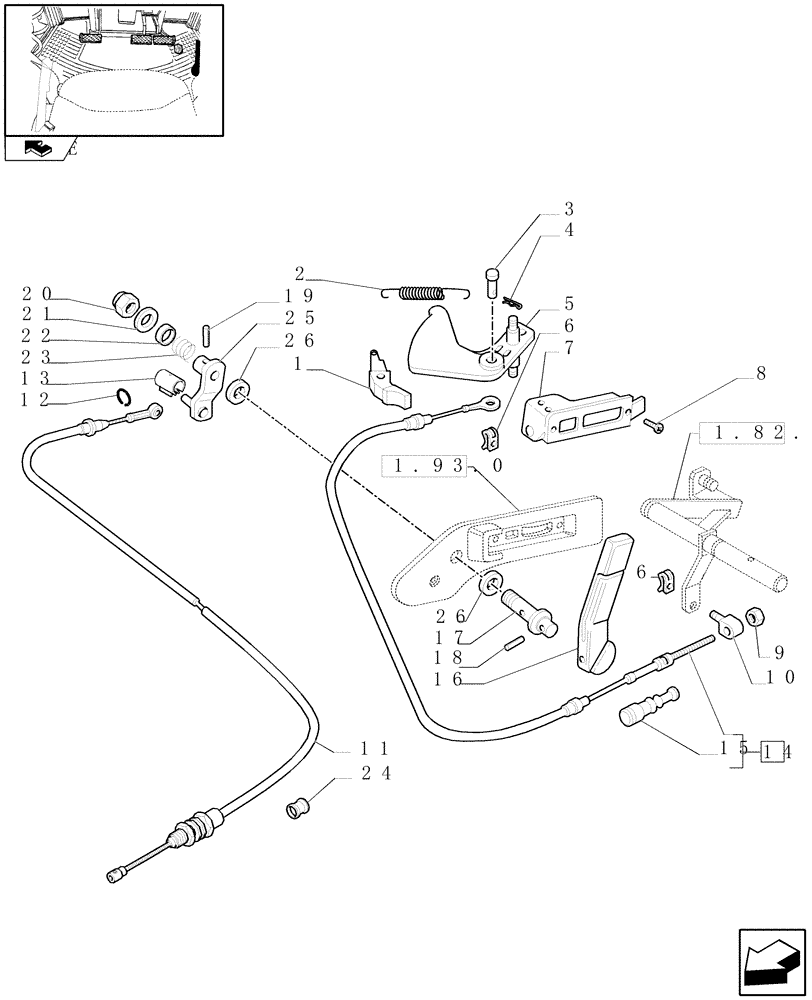 Схема запчастей Case IH FARMALL 105U - (1.95.4[01]) - ACCELERATOR CONTROL - LIFT CONTROL - W/CAB (10) - OPERATORS PLATFORM/CAB