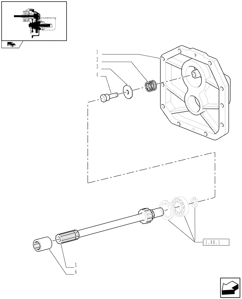 Схема запчастей Case IH FARMALL 90 - (1.80.1/01) - 2 SPEED PTO (07) - HYDRAULIC SYSTEM