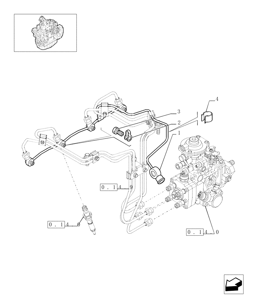 Схема запчастей Case IH F4GE9484A J602 - (0.20.4[01]) - INJECTION EQUIPMENT - PIPING (504063635) 