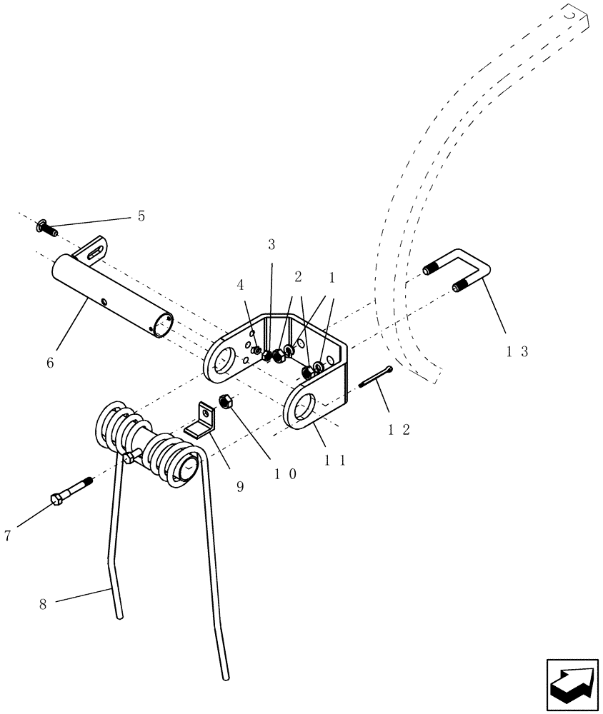 Схема запчастей Case IH ATX400 - (8.030.1) - SHANK FURROW CLOSER Related Equipment