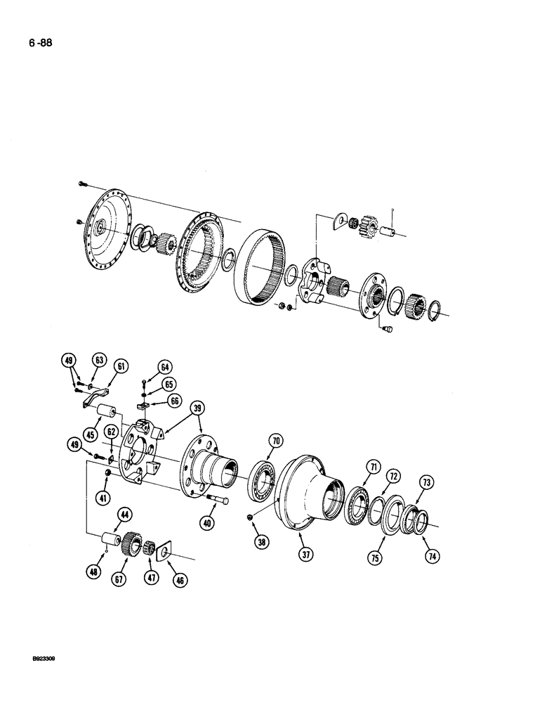 Схема запчастей Case IH 9240 - (6-088) - STEERABLE AXLE, WHEEL HUB AND AXLE PLANETARY (CONTD) (06) - POWER TRAIN