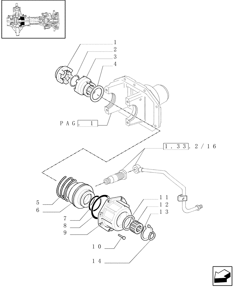 Схема запчастей Case IH JX80U - (1.40.0/48[02]) - (VAR.415) FRONT AXLE CL.2/BRAKE, FRONT MUDGARD HYDR. DIFF. LOCK. HYDR. TRANSM. - DIFFER. COVER PLATE (04) - FRONT AXLE & STEERING