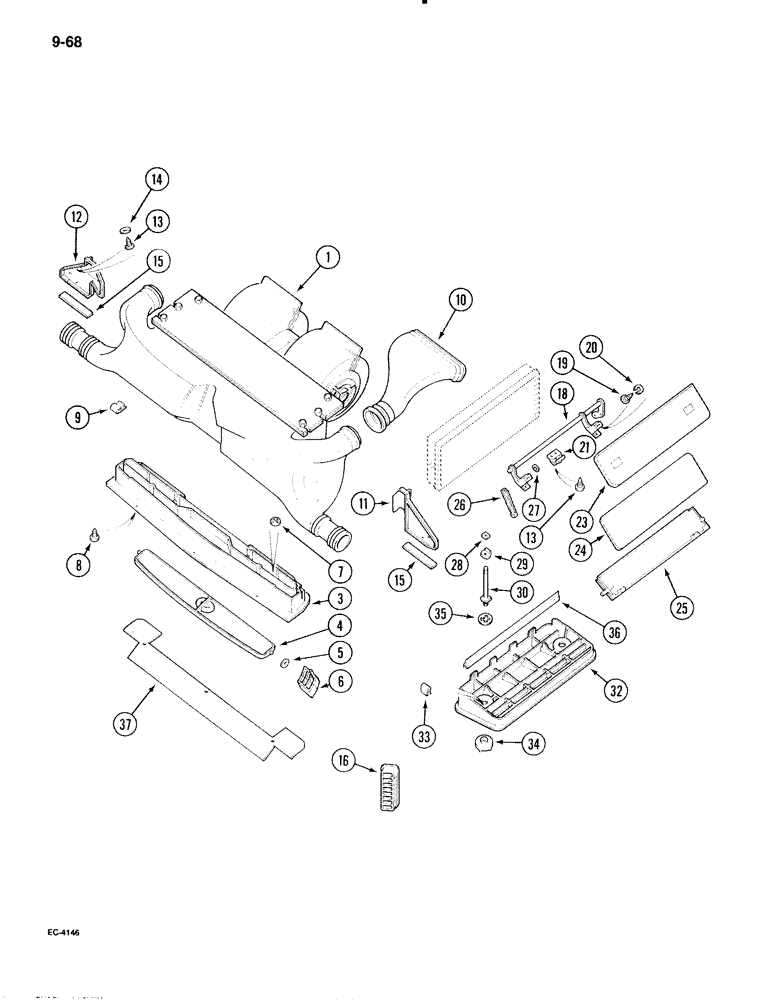 Схема запчастей Case IH 595 - (9-068) - CAB, AIR CONDITIONING VENTS (09) - CHASSIS/ATTACHMENTS