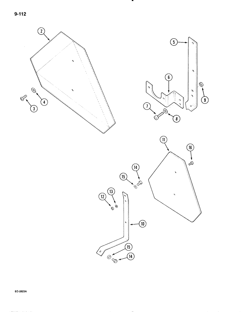 Схема запчастей Case IH 695 - (9-112) - SLOW MOVING VEHICLE EMBLEM (09) - CHASSIS/ATTACHMENTS