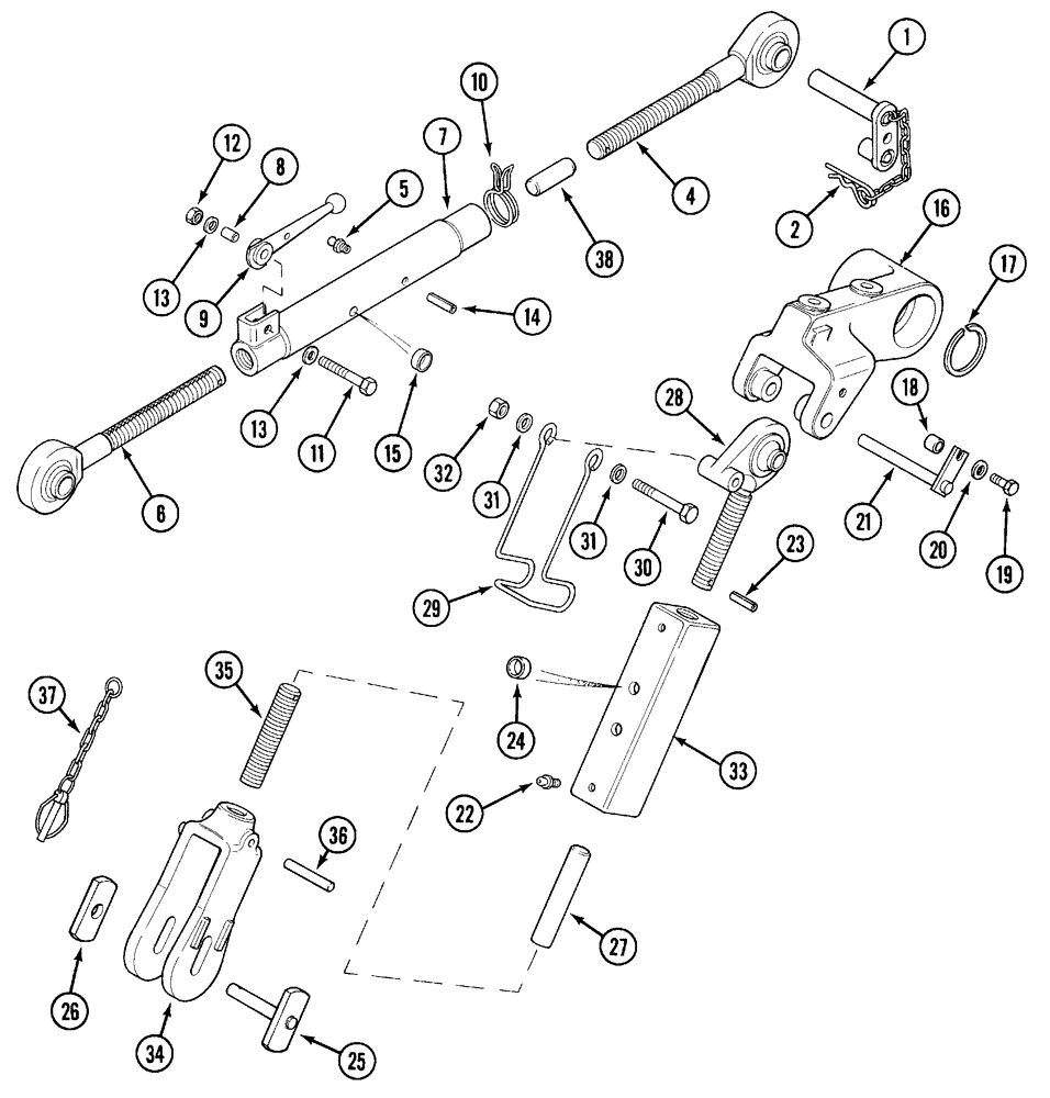 Схема запчастей Case IH 5250 - (9-006) - HITCH, LIFT LINKS, UPPER (09) - CHASSIS/ATTACHMENTS