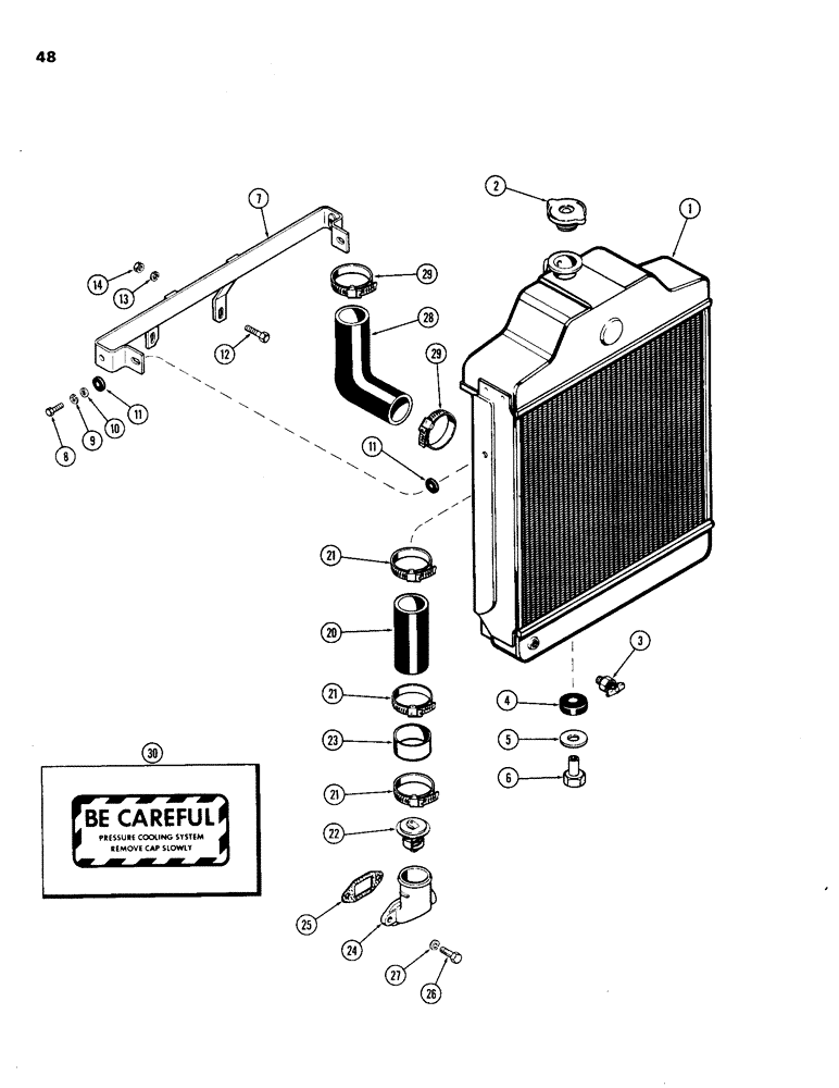 Схема запчастей Case IH 201 - (48) - RADIATOR AND SUPPORTS 