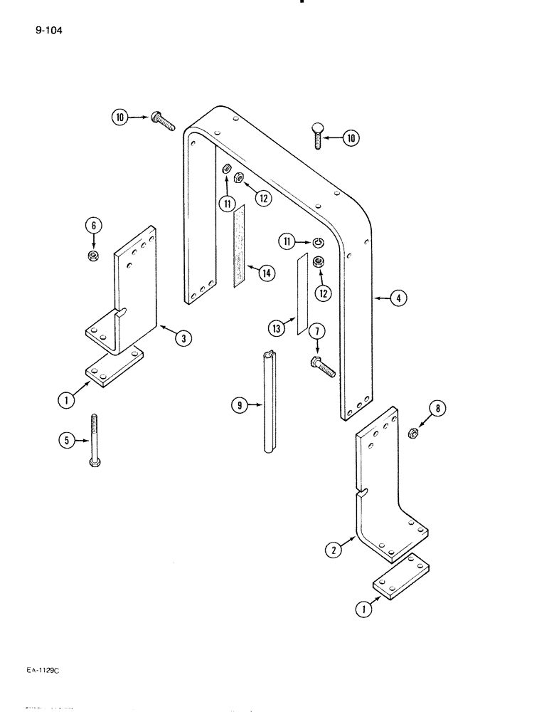 Схема запчастей Case IH 595 - (9-104[A]) - ROLL OVER PROTECTION FRAME, ORCHARD TRACTOR (09) - CHASSIS/ATTACHMENTS