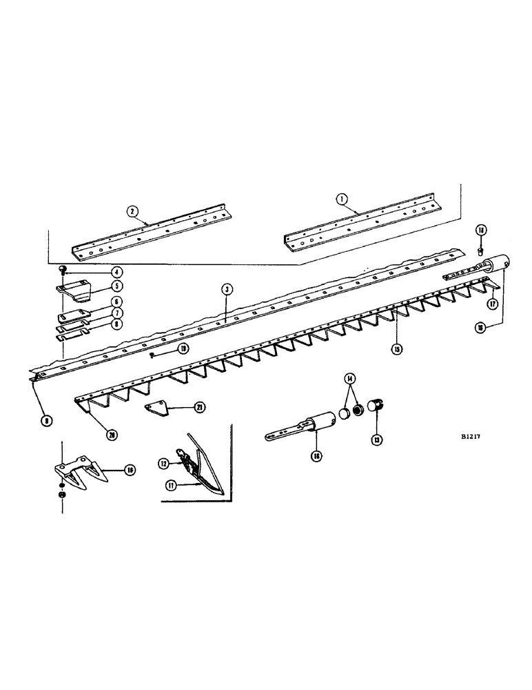 Схема запчастей Case IH 1060 - (056) - SICKLE AND CUTTER BAR, 12 FOOT, 13 FOOT, 14 FOOT, BEFORE SERIAL NUMBER 8334601 (58) - ATTACHMENTS/HEADERS