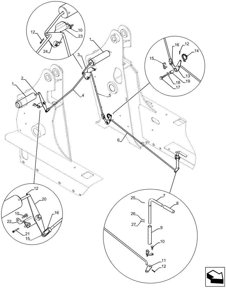 Схема запчастей Case IH SR150 - (82.100.AH[01]) - DUAL BOOM LOCK ASSY. (82) - FRONT LOADER & BUCKET