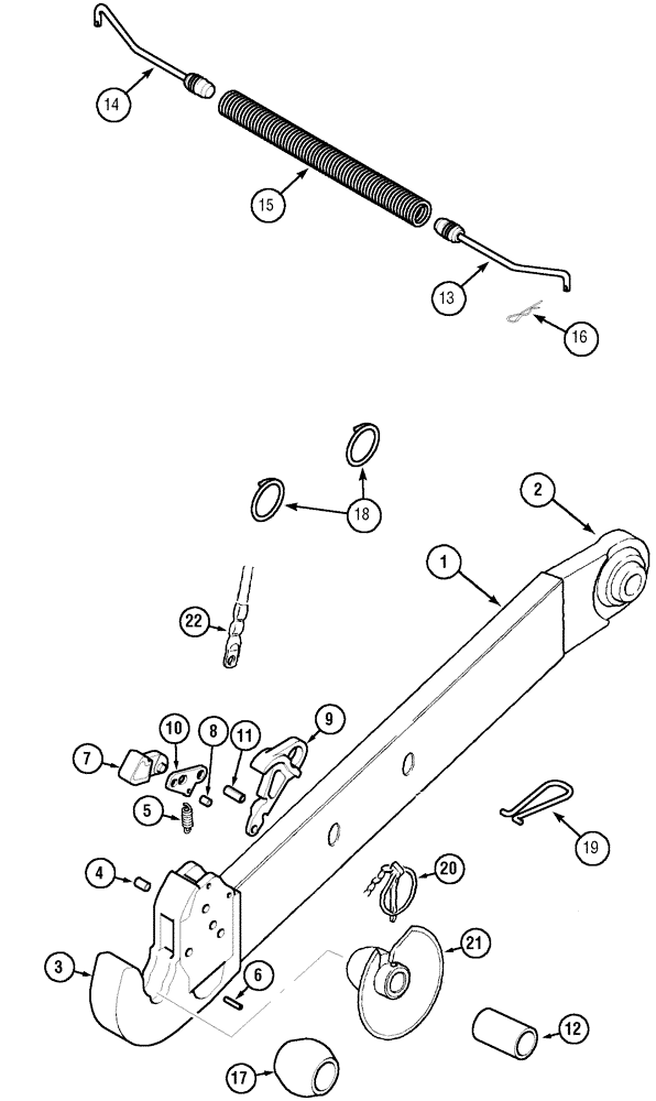 Схема запчастей Case IH CX50 - (09-66) - LOWER LINKS - THREE POINT HITCH - HOOK (09) - CHASSIS/ATTACHMENTS